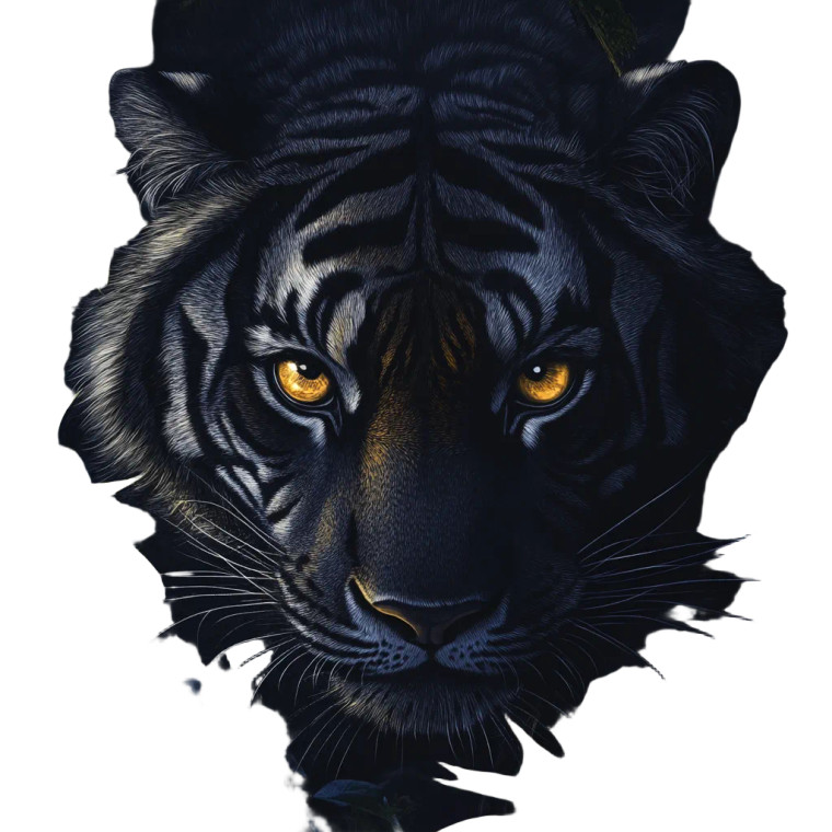 Black Tiger V2 Vinyl Car Decal Sticker – Waterproof & UV-Resistant 8"