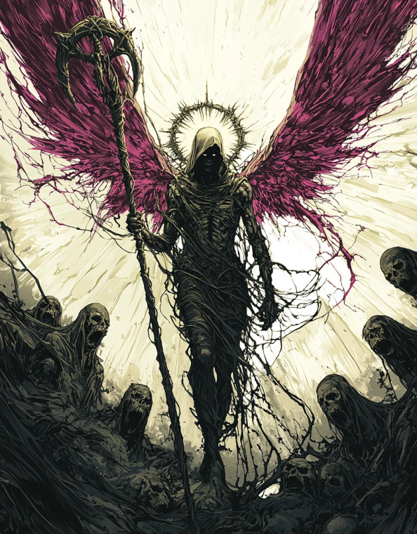 Winged Demon Saint V2 Vinyl Car Decal Sticker – Waterproof & UV-Resistant 8"