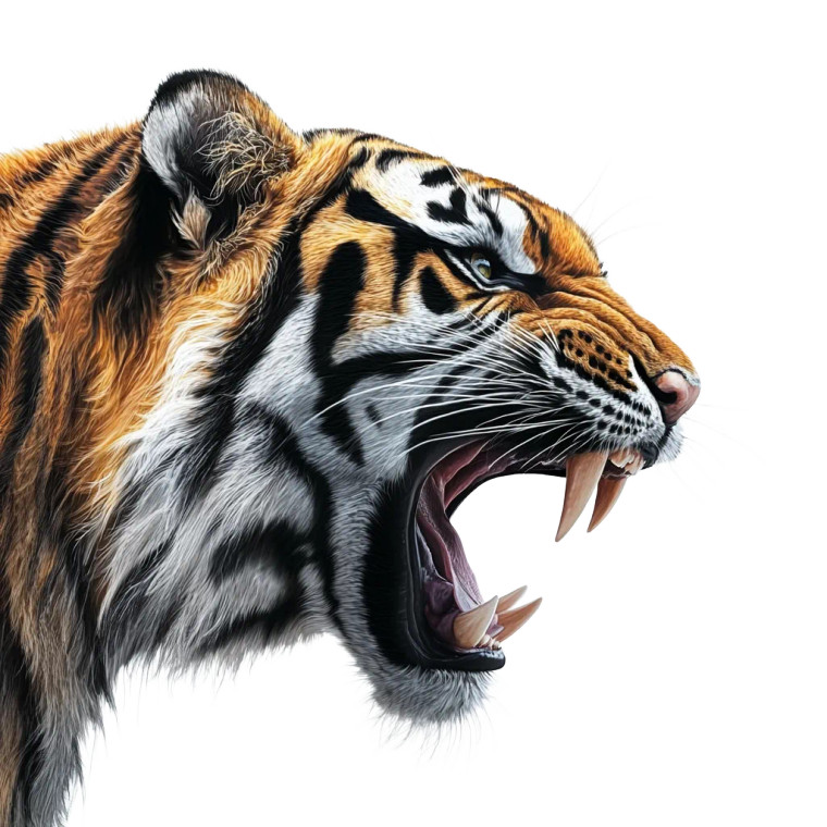 Roaring Tiger Profile Vinyl Car Decal Sticker – Waterproof & UV-Resistant 8" Roaring Tiger Profile Vinyl Car Decal Sticker – Waterproof & UV-Resistant 8"