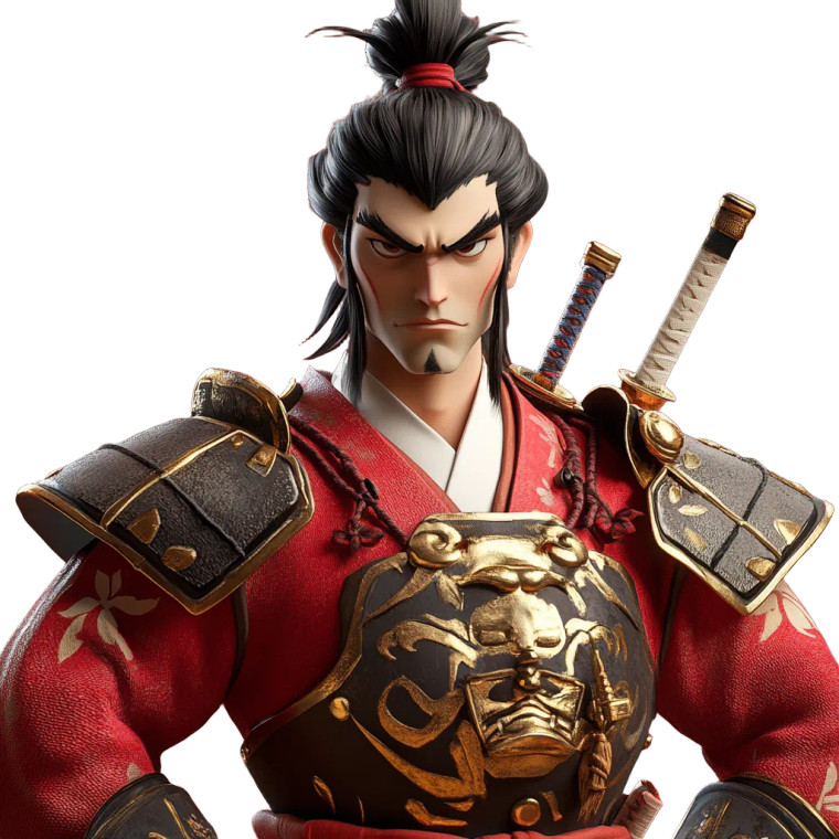 Handsome Samurai V2 Vinyl Car Decal Sticker – Waterproof & UV-Resistant 8"