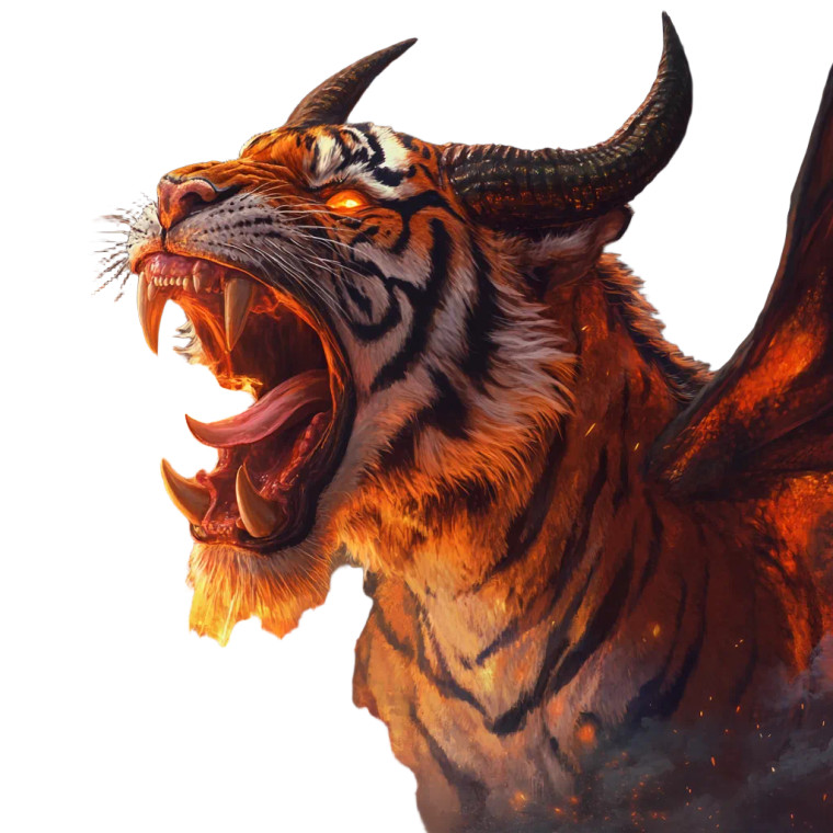 Fantasy Tiger Hybrid Vinyl Car Decal Sticker – Waterproof & UV-Resistant 8"