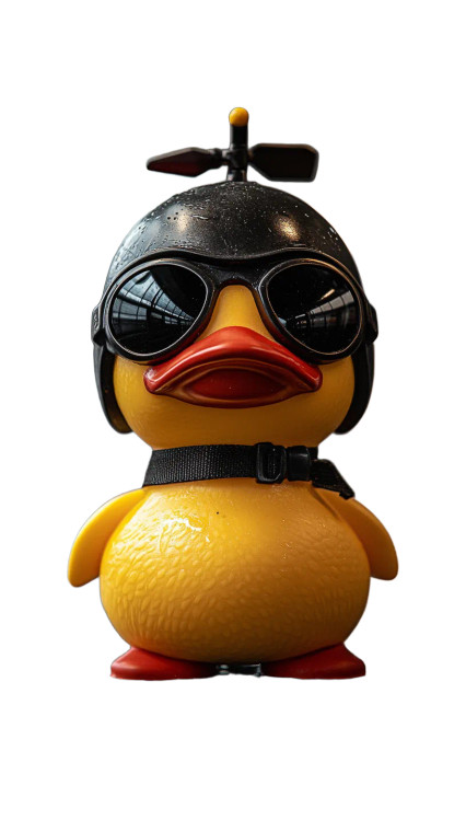Aviator Duck Toy Vinyl Car Decal Sticker – Waterproof & UV-Resistant 8"