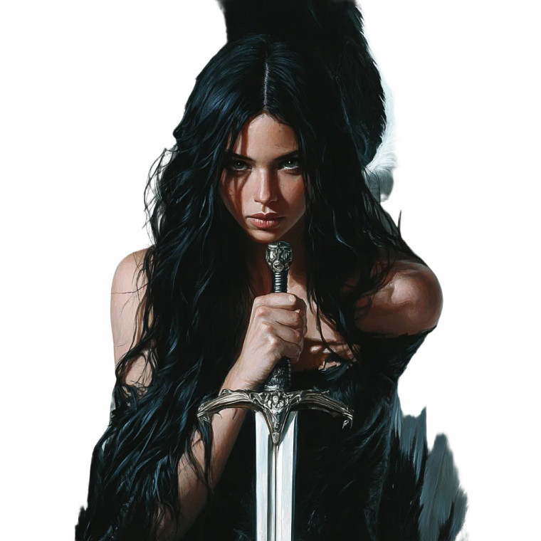 Ethereal Angel Warrior Vinyl Car Decal Sticker – Waterproof & UV-Resistant 8"