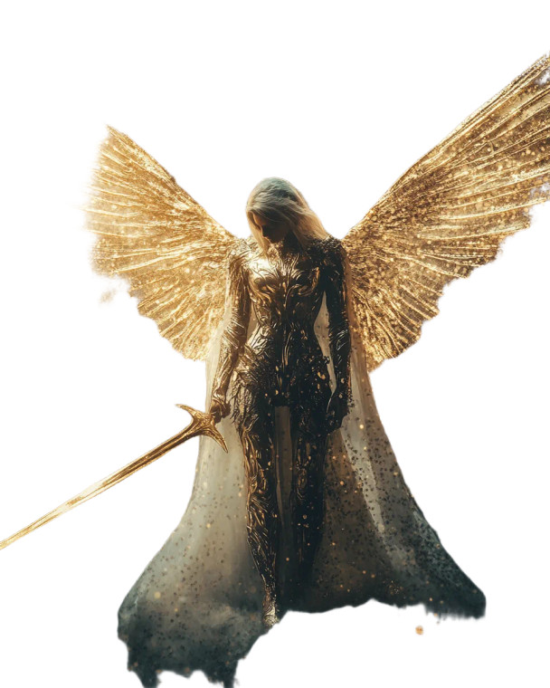 Cosmic Angel Warrior Vinyl Car Decal Sticker – Waterproof & UV-Resistant 8"