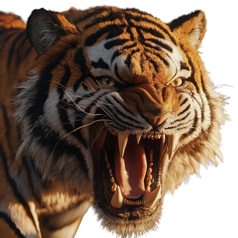 Angry Tiger Monster Vinyl Car Decal Sticker – Waterproof & UV-Resistant 8"