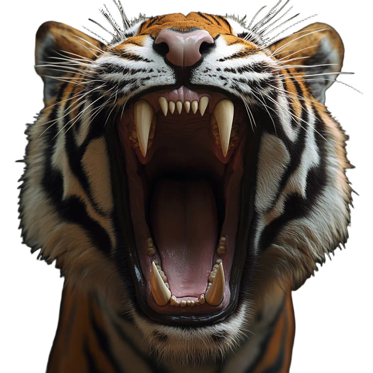 Tiger Jaw Vinyl Car Decal Sticker – Waterproof & UV-Resistant 8"