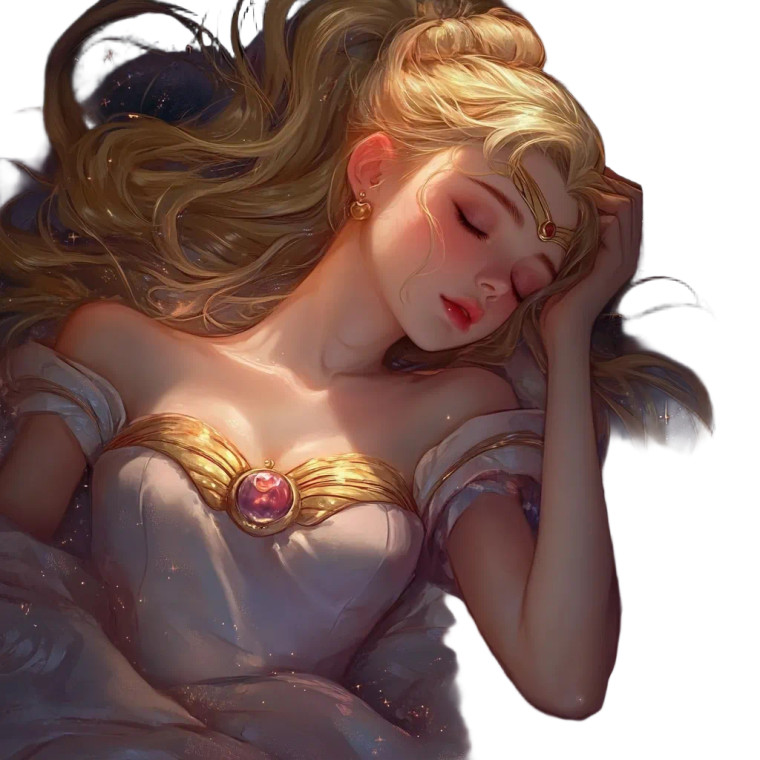 Sailor Moon Sleeping Beauty Vinyl Car Decal Sticker – Waterproof & UV-Resistant 8"