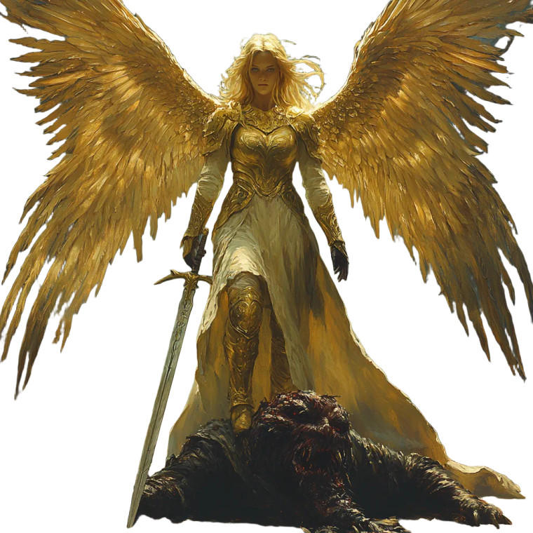 Triumphant Angel Vinyl Car Decal Sticker – Waterproof & UV-Resistant 8"