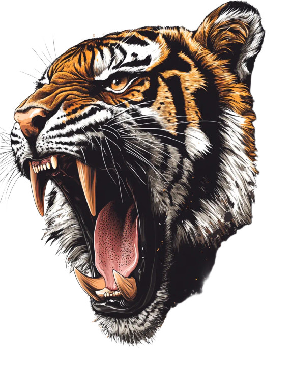 Fierce Tiger Head V2 Vinyl Car Decal Sticker – Waterproof & UV-Resistant 8"