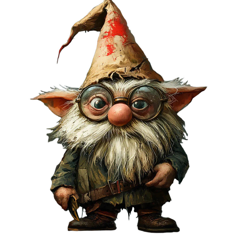 Scientist Gnome Portrait Vinyl Car Decal Sticker – Waterproof & UV-Resistant 8"