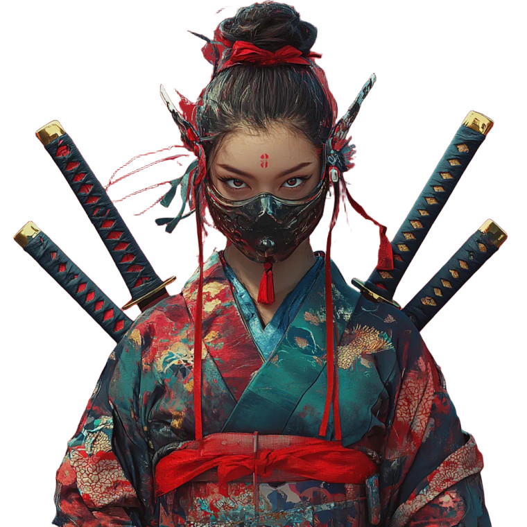 Samurai Girl V2 Vinyl Car Decal Sticker – Waterproof & UV-Resistant 8"