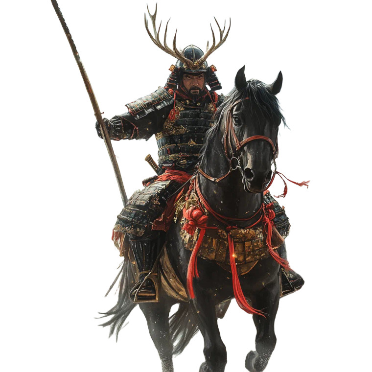 Fearsome Samurai Charge Vinyl Car Decal Sticker – Waterproof & UV-Resistant 8"