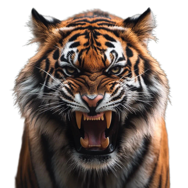 Angry Tiger Face Vinyl Car Decal Sticker – Waterproof & UV-Resistant 8"