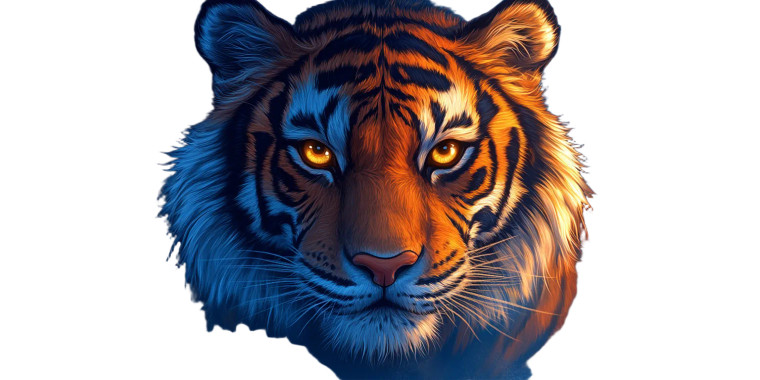 Cartoon Tiger Banner Vinyl Car Decal Sticker – Waterproof & UV-Resistant 8"