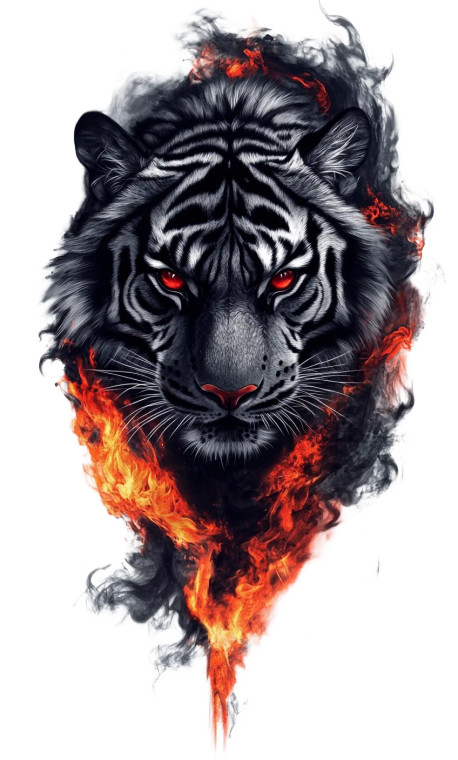 Black Tiger Tattoo Vinyl Car Decal Sticker – Waterproof & UV-Resistant 8"