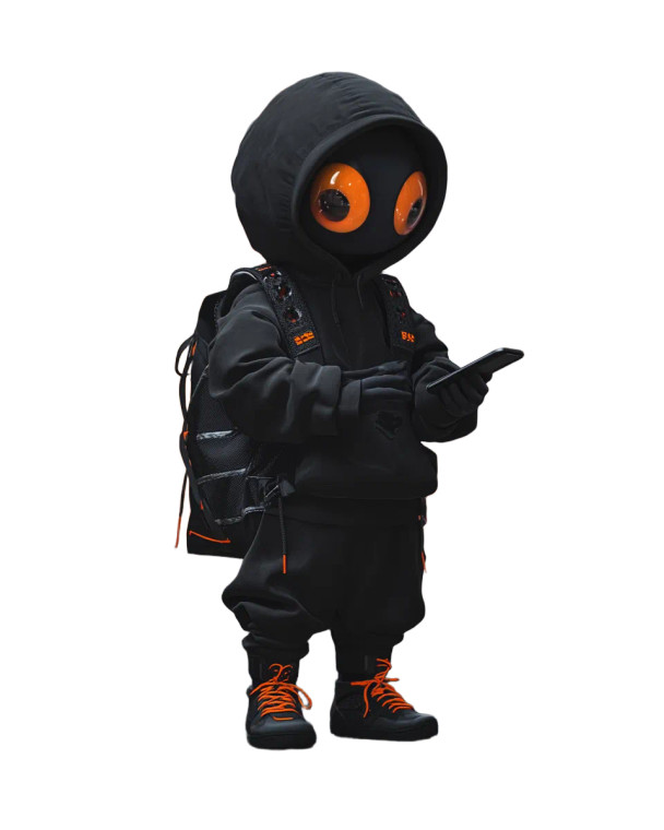 Cyberpunk Alien Selfie Vinyl Car Decal Sticker – Waterproof & UV-Resistant 8"