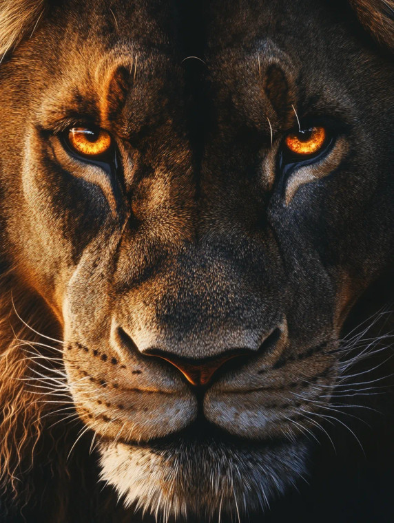 Fiery-Eyed Lion Vinyl Car Decal Sticker – Waterproof & UV-Resistant 8"