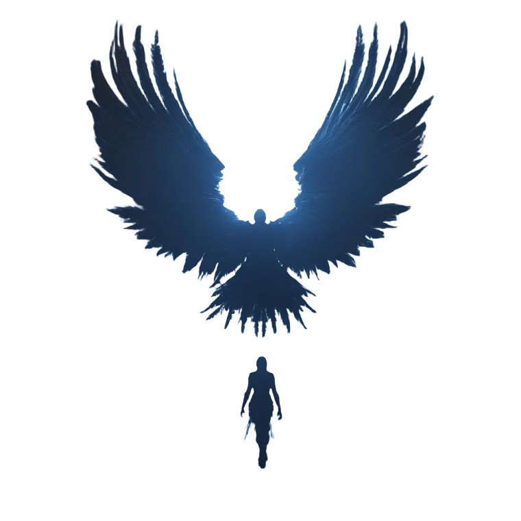 Gothic Guardian Angel Vinyl Car Decal Sticker – Waterproof & UV-Resistant 8"