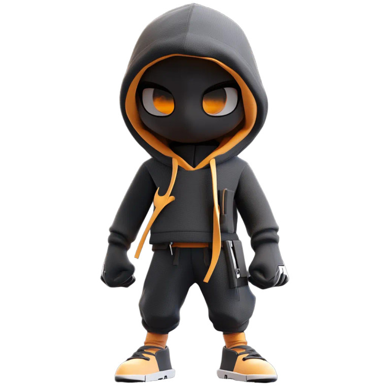 Minimal Hacker Character Vinyl Car Decal Sticker – Waterproof & UV-Resistant 8"