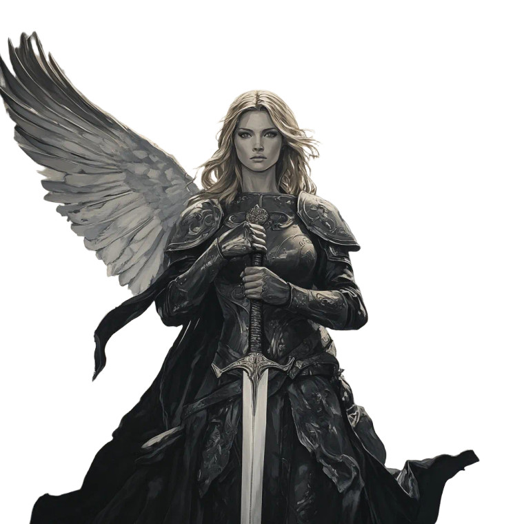 Warrior Archangel Vinyl Car Decal Sticker – Waterproof & UV-Resistant 8"