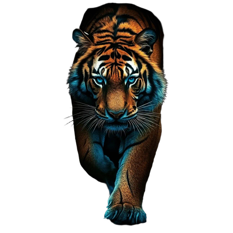 Blue Tiger Tattoo Vinyl Car Decal Sticker – Waterproof & UV-Resistant 8"