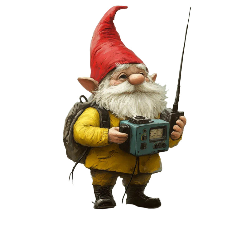 Gnome With Radio Vinyl Car Decal Sticker – Waterproof & UV-Resistant 8"