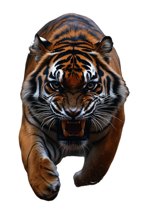 Aggressive Leaping Tiger Vinyl Car Decal Sticker – Waterproof & UV-Resistant 8"