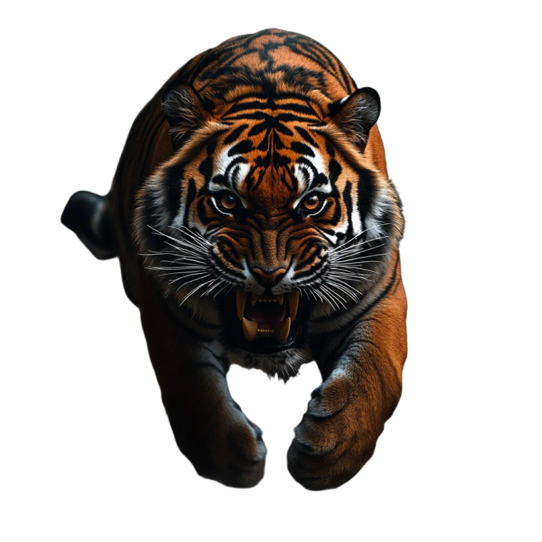 Fierce Tiger Running V2 Vinyl Car Decal Sticker – Waterproof & UV-Resistant 8"