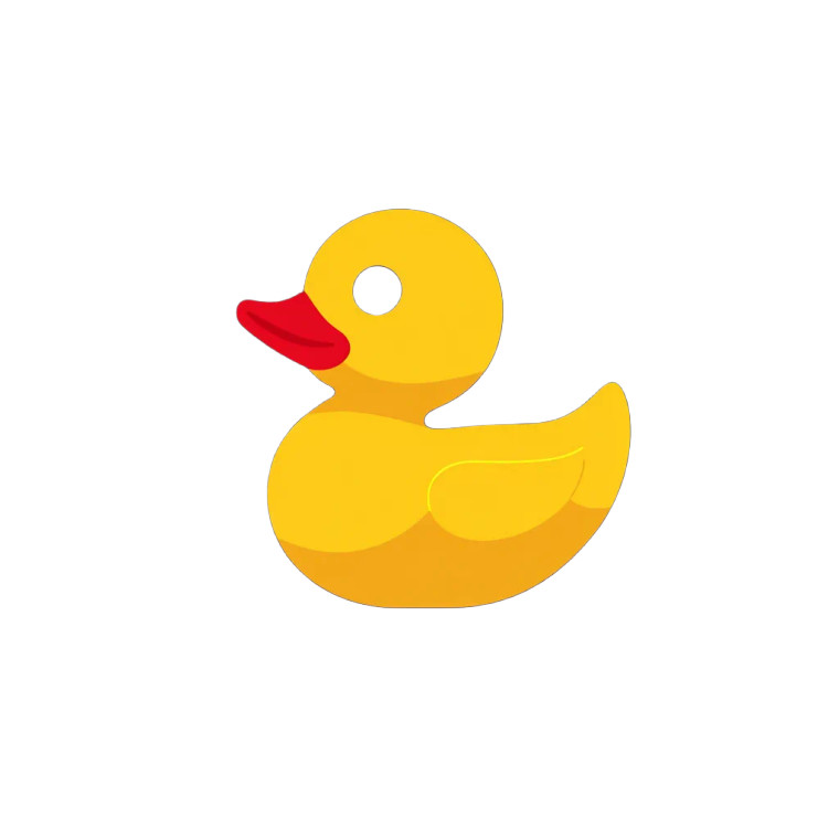 Rubber Duck Illustration Vinyl Car Decal Sticker – Waterproof & UV-Resistant 8"