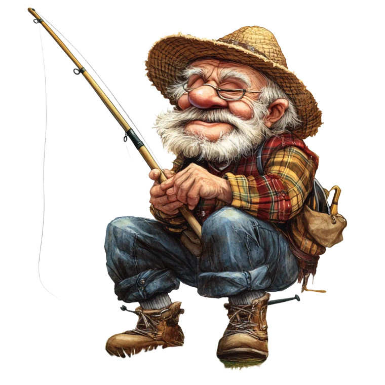 Funny Old Fisherman Vinyl Car Decal Sticker – Waterproof & UV-Resistant 8"