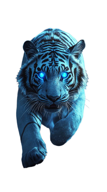 Glowing White Tiger Vinyl Car Decal Sticker – Waterproof & UV-Resistant 8"