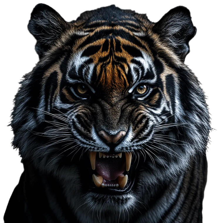Aggressive Tiger V7 Vinyl Car Decal Sticker – Waterproof & UV-Resistant 8"