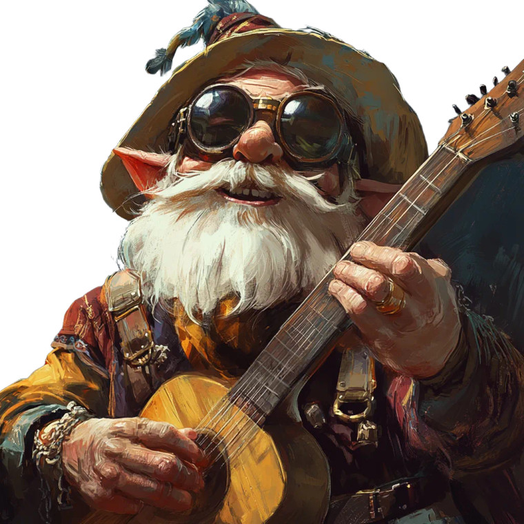 Funny Gnome Bard Vinyl Car Decal Sticker – Waterproof & UV-Resistant 8"