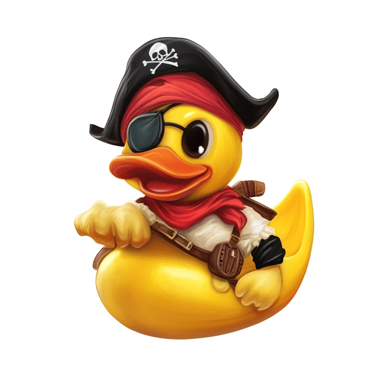 Pirate Ducky Vinyl Car Decal Sticker – Waterproof & UV-Resistant 8"