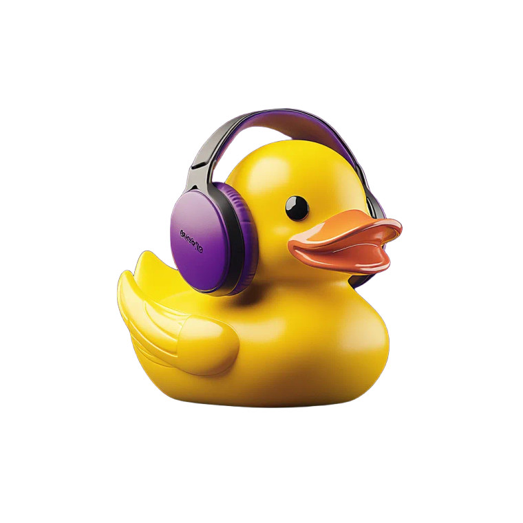 Duck With Headphones Vinyl Car Decal Sticker – Waterproof & UV-Resistant 8"