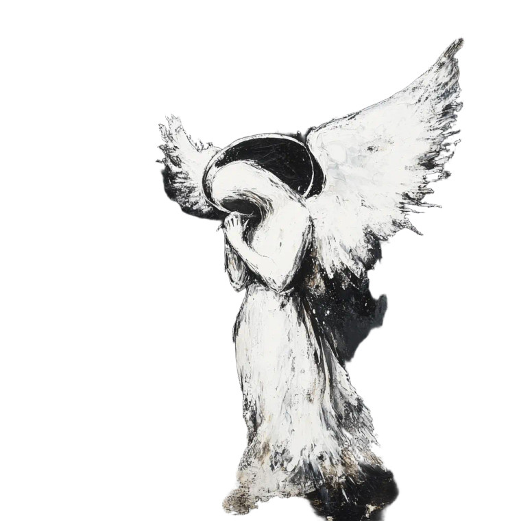 White Angel V4 Vinyl Car Decal Sticker – Waterproof & UV-Resistant 8"