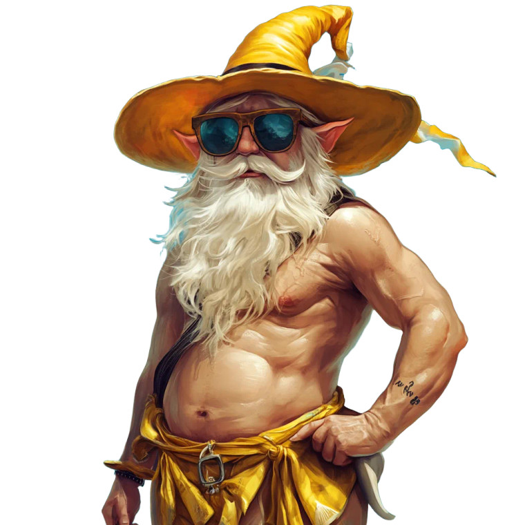 Wizard Gnome Beachwear Vinyl Car Decal Sticker – Waterproof & UV-Resistant 8"