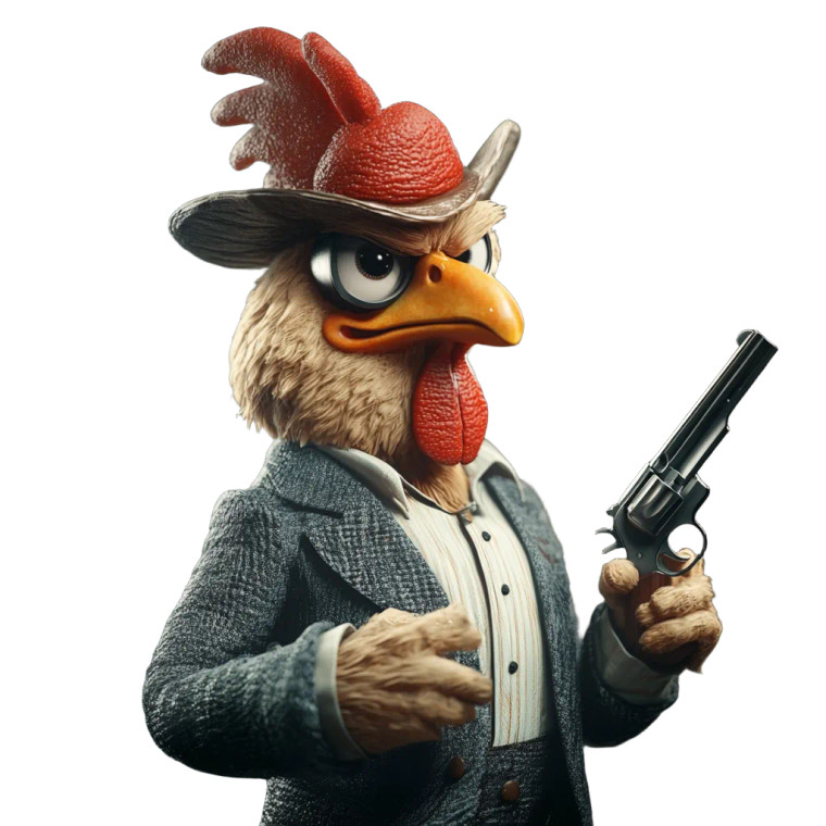 Gangster Chicken Vinyl Car Decal Sticker – Waterproof & UV-Resistant 8"