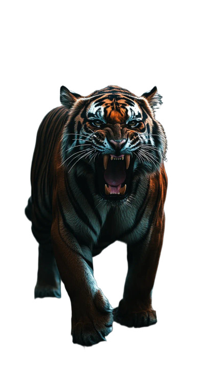Fierce Roaring Tiger V2 Vinyl Car Decal Sticker – Waterproof & UV-Resistant 8"