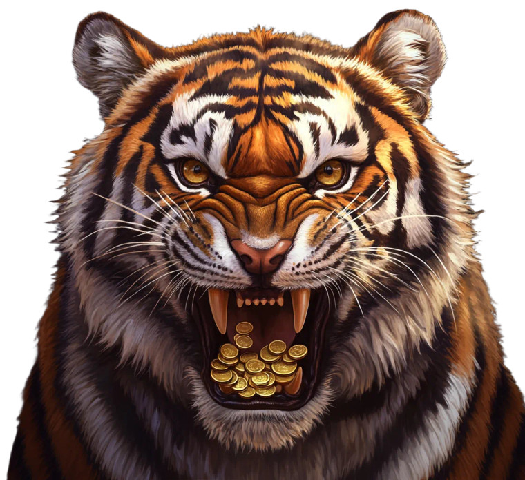 Angry Tiger Coins Vinyl Car Decal Sticker – Waterproof & UV-Resistant 8"