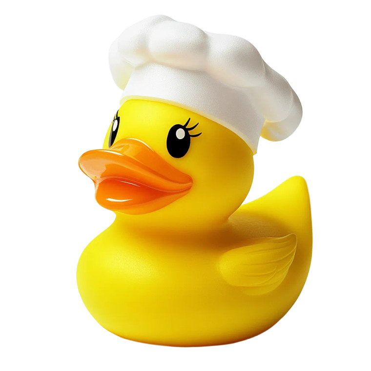 Chef Rubber Duckie Vinyl Car Decal Sticker – Waterproof & UV-Resistant 8"
