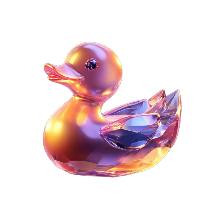 Shiny Diamond Duck Vinyl Car Decal Sticker – Waterproof & UV-Resistant 8"