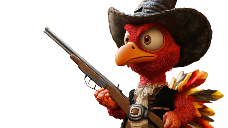 Cartoon Turkey Pilgrim Vinyl Car Decal Sticker – Waterproof & UV-Resistant 8"