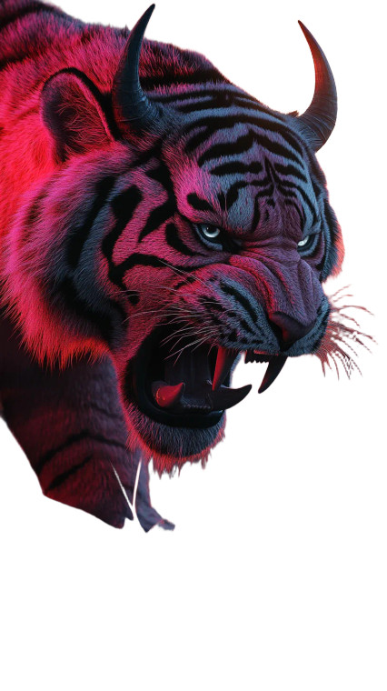 Furious Pink Tiger Vinyl Car Decal Sticker – Waterproof & UV-Resistant 8"