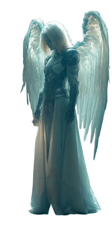 Cyber Angel Warrior Vinyl Car Decal Sticker – Waterproof & UV-Resistant 8"