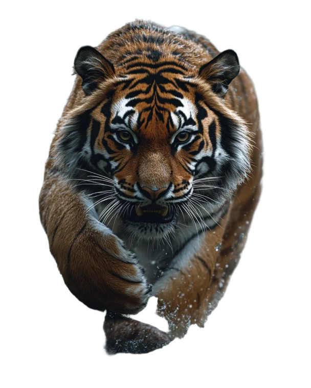 Sprinting Tiger Vinyl Car Decal Sticker – Waterproof & UV-Resistant 8"