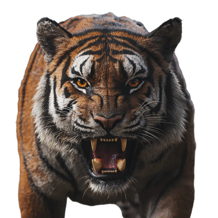 Agressive Tiger Vinyl Car Decal Sticker – Waterproof & UV-Resistant 8"