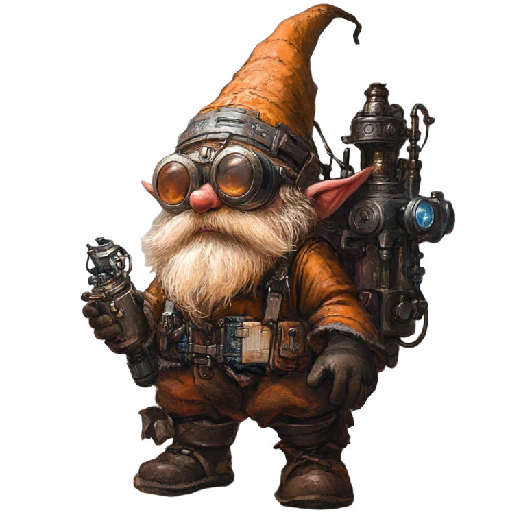Gnome Tinkerer V3 Vinyl Car Decal Sticker – Waterproof & UV-Resistant 8"