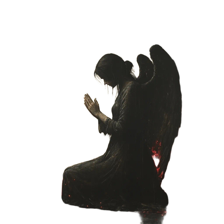 Sorrowful Angelic Figure Vinyl Car Decal Sticker – Waterproof & UV-Resistant 8"