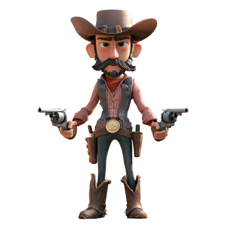 Cowboy Character Vinyl Car Decal Sticker – Waterproof & UV-Resistant 8"